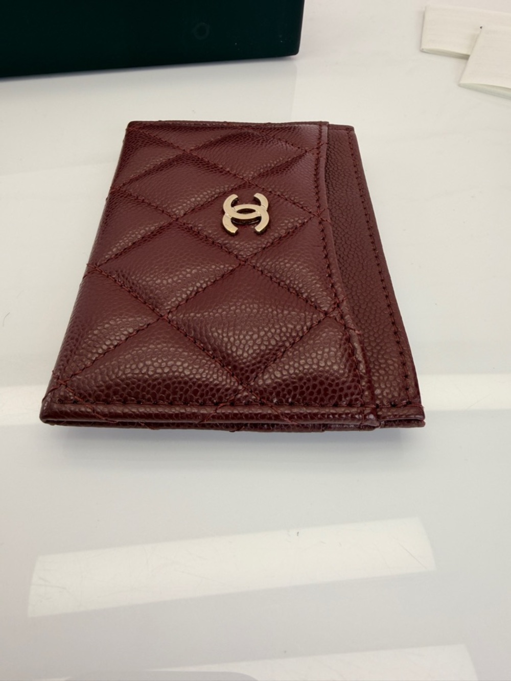 Chanel Caviar Quilted Card Holder Burgundy - Picture 6 of 11